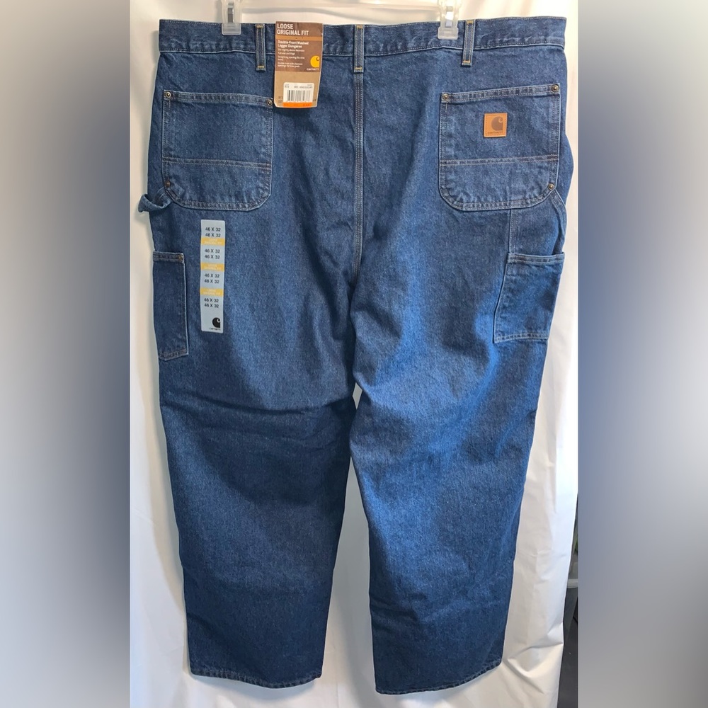 NWT Carhartt Loose Original Fit Double Front Logger Dungaree Jeans 46x32